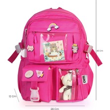 Wia Kawaii Kore Tarzı Ayıcıklı Çok Gözlü Sırt Çantası