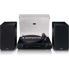 Lenco LS-700BK - Hoparlörlü, Bluetooth® Özellikli ve Ortofon 2m Red Pikaplı Yüksek Güçlü Hifi Plak Çalar - 2 x 100W Rms Çıkışlı Dahili Stereo Amplifikatör - Siyah