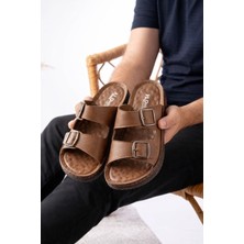 Slipcat Günlük Rahat Anatomik Yumuşak Taban Şık Tokalı Erkek Dış Mekan Terlik