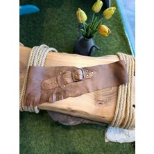 Yılday Gür Butik Sterling El Yapımı Püsküllü Hakiki Deri Bohem Korse Kemer - Standart Beden