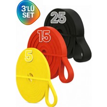 evapera 3'lü Set Fitness Pilates Cross Barfiks Spor Direnç Lastiği Kas Geliştirme Training Bandı Bant