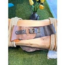 Yılday Gür Butik Wesley El Yapımı Çift Tonlu Hakiki Deri Bohem Korse Kemer - Standart Beden