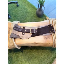Yılday Gür Butik Chloe Nubuk El Yapımı Tasarım - Farklı Tonlu Deri Geçişli ve Özgün Formlu Aksesuar - Standart Beden