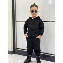 Dudor Kids Siyah Kapşonlu Basic Esofman Takımı - Unisex
