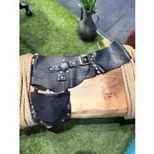 Yılday Gür Butik Sawyer El Yapımı Fonksiyonel Deri Kemer - Çıkarılabilir Çanta ve Antik Detaylı Tasarım - Standart Beden