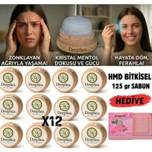 Deepsea Migren & Baş Ağrısı Için Rahatlatıcı Etki(12 Ad)Doğal Kristal Mentol Masaj TAŞI-125G Hmd Sabun Hediye