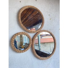 Ahşabın Ruhu Rattan Örme 3’ Lü Ayna Seti