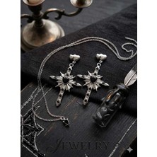 Dükkan Hediyelik Dükkan Design Kalpli Gotik Haç Küpe