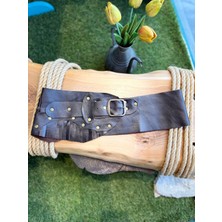 Yılday Gür Butik Rhoderick El Yapımı Püsküllü Hakiki Deri Bohem Korse Kemer - Standart Beden