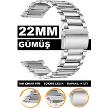  samsung gear s3 classic frontier uyumlu 22mm paslanmaz çelik metal saat kordonu kayışı m17pd2-22mm