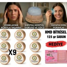 Deepsea Migren & Baş Ağrısı Için Rahatlatıcı Etki(9 Ad)Doğal Kristal Mentol Masaj TAŞI-125G Hmd Sabun Hediye