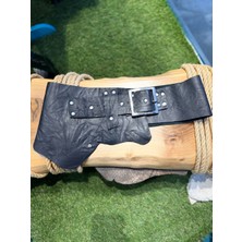 Yılday Gür Butik Victor El Yapımı Bohem Deri Kemer - Etnik Tasarım Vintage Siyah Kemer - Standart Beden