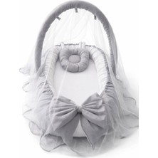 Jaju Baby Gri Cibinlik ve Oyuncak Askılı Lüx Tasarım Babynest