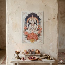 Hedea Lord Vishnu Ahşap Tablo - Hinduizm & Yoga Sunak Dekoru - 16X24 cm Özel Baskı Spiritüel Sanat