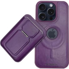 Ermer IPHONE 16 Plus Için Magsafe Cüzdanlı Mıknatıslı Lüks Deri Kılıf