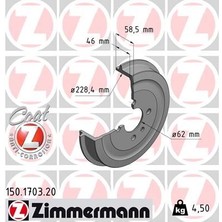 Zimmermann Fren Kampanası Arka Bmw E30 34211156297 34211158556 34211153091 (2 Adet)