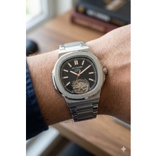 Lee Cooper Otomatik Mekanizma Erkek Kol Saati | 42 mm Çelik Kasa, Gümüş Çelik Kordon, Siyah Kadran