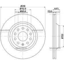 Maher Fren Dıskı Passat / Golf5 / Golf6 / Golf7 / A3 / Leon 2003 310MM 1K0615601N (2 Adet)