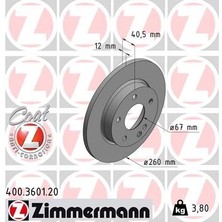 Zimmermann FREN DISKI ON MERCEDES A-CLASS W168 1997-2004 A1684210112 (2 ADET)