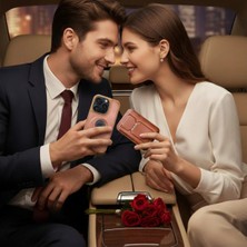 Ermer IPHONE 15 Pro Için Magsafe Cüzdanlı Mıknatıslı Lüks Deri Kılıf