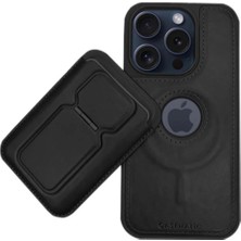 Ermer IPHONE 16 Promax Için Magsafe Cüzdanlı Mıknatıslı Lüks Deri Kılıf