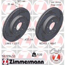 Zimmermann Fren Dıskı On Bmw E46 E85 E86 Cızgılı 34116864047 (2 Adet)