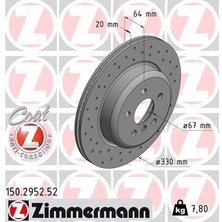 Zimmermann Fren Dıskı Arka Sol Bmw G20 G21 G28 G22 G23 G26 G30 G31 G32 G11 G12 G08 G01 G02 G05 G29 Delıklı