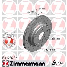 Zimmermann FREN DISKI ARKA HAVALI BMW E39 1996-2003 DELİKLİ 34216767060 (2 ADET)