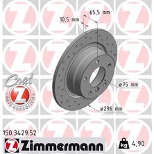 Zimmermann FREN DISKI ARKA BMW E81 E87 E90 HAVALI DELİKLİ 34216855002 (2 ADET)