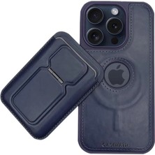 Ermer IPHONE 16 Için Magsafe Cüzdanlı Mıknatıslı Lüks Deri Kılıf