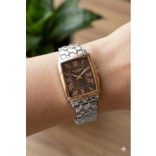 Lee Cooper Kadın Kol Saati | 22 mm Çelik Kasa, Gümüş Çelik Kordon, Kahverengi Kadran