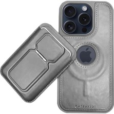 Ermer Samsung S24 Plus Için Magsafe Cüzdanlı Mıknatıslı Lüks Deri Kılıf