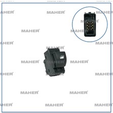 Maher Düğme Cam Açma 207 / Partner Tepee / Berlıngo Kombi (Tekli) Sağ 6 Pin 6490E2
