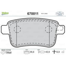 Valeo FREN BALATASI ARKA MERCEDES CITAN W415 2012 . RENAULT KANGOO 2 2009 A4154210410 440604876R
