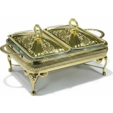 Roy King Qa 109 Dikdörtgen 2'li Ayaklı Fırın Kabı Gold 38XCMX26CMX18CM