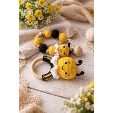 Asg Shopping Amigurumi Arı Diş Kaşıyıcı & Emzik Zinciri Seti – El Yapımı Bebek Ürünü