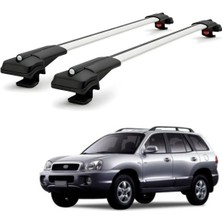 Cross Oto Aksesuarları Hyundai Santa Fe SUV 2001-2006 için Ara Atkı Tavan Barı , Araca Özel , Kilitlenebilir Araç Üstü Ekipman Taşıma Barı (2 Adet)