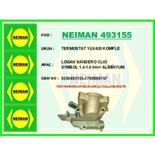 Bescher TERMOSTAT YUVASI KOMPLE LOGAN SANDERO CLIO SYMBOL 1.4-1.6 2004 ALİMİNYUM 8200493155 7700869797