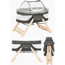 Wellgro Go With Me Anne Yanı Katlanır Ahşap Beşik Füme