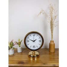 Karahanbey Gold Metal Masa Saati 25×20 cm
