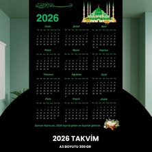 Karahanbey Takvim 2026 A3 300 gr Dijital Baskı Siyah