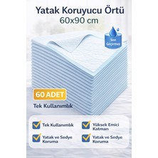 Karahanbey Yatak Koruyucu Örtü 60X90 cm 60 Adet Tek Kullanımlık Sıvı Geçirmez Hasta Altı Bezi