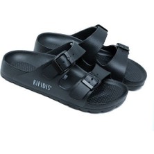 AQ1468 Kifidis Aqua Unisex Çift Bantlı Plaj Terliği 40 Numara Siyah/black