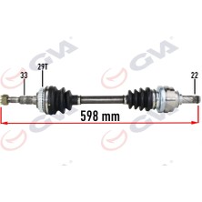 GVA KOMPLE AKS SOL OPEL VECTRA B 1.6 1999-2002 MAKYAJLI KASA ABS Lİ 29DİŞ 598MM 374349 9119914 374360