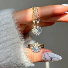 Ay ve Güneş Kolye Yüzük Set