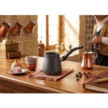 Abnturk Granit Cezve 5-6 Fincanlık Gri Yanmaz Yapışmaz Kahve Cezvesi