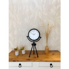 Karahanbey Siyah Metal Mini Tripod Masa Saati 45×26 cm