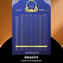 Karahanbey Ramazan Imsakiyesi - 170 gr - A4 Boyut Kişiye Özel Isimli & Logolu 100 Adet Mor