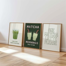 Des Vu Print Matcha, 3'lü Matcha Latte Posteri