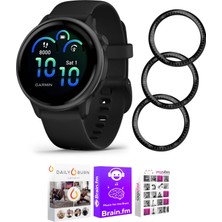 Garmin Vivoaktif 6 Gps (Slate With Black Band) Fitness ve Wellness Plus Software Suite ve Tempered Glass Ekran Koruyucu Film (40MM) (3 Madde)